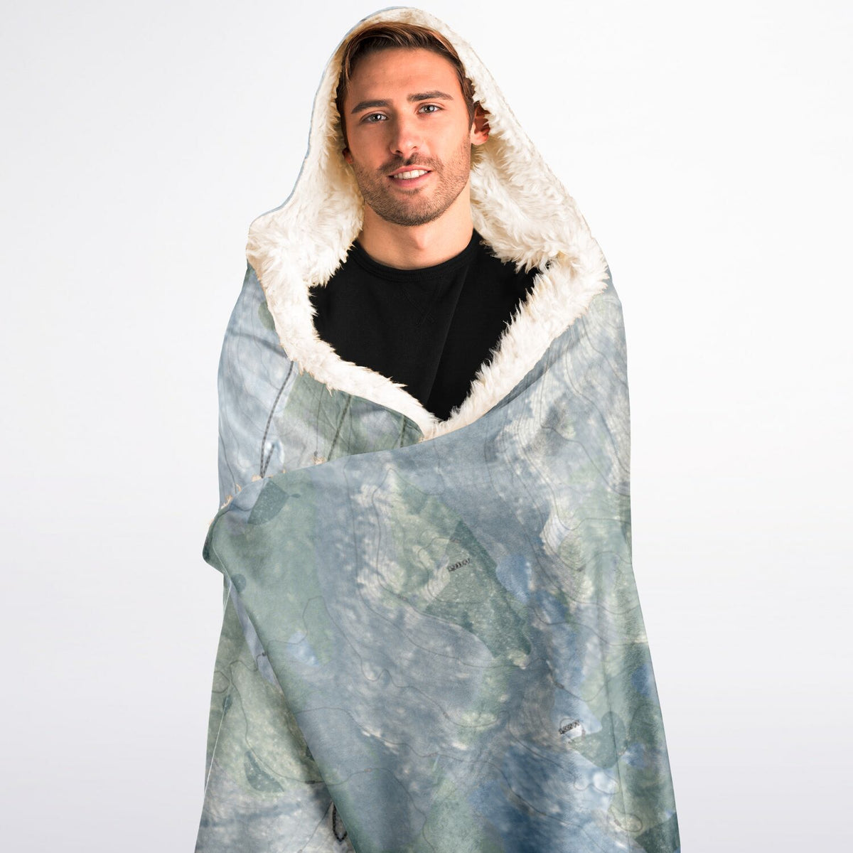 Tenney Mountain, New Hampshire Ski Trail Map - Adult Hooded Blanket