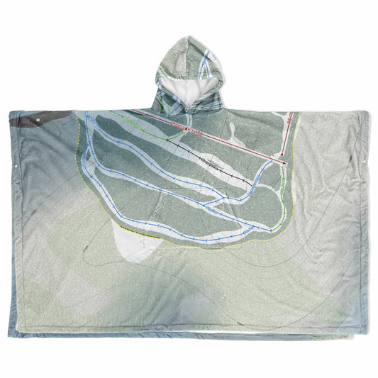 Medicine Lodge, Alberta Ski Resort Map Flannel Blanket Poncho