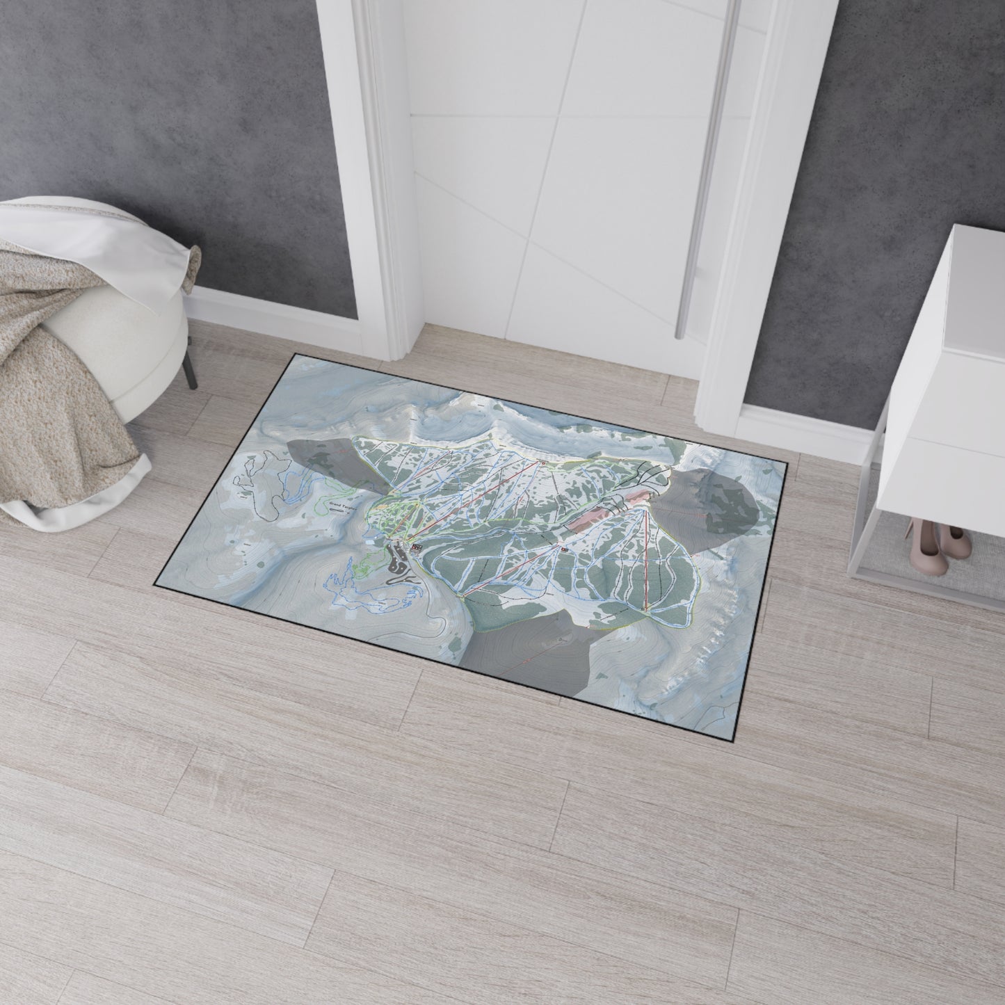 Grand Targhee, Wyoming Ski Resort Map Heavy Duty Floor Mat