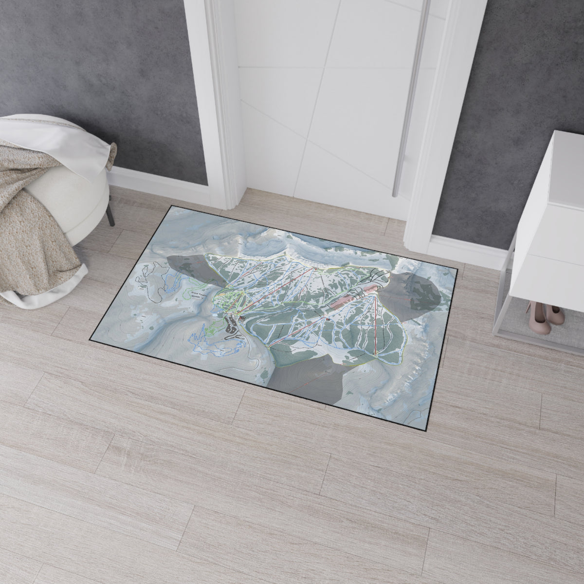 Grand Targhee, Wyoming Ski Resort Map Heavy Duty Floor Mat