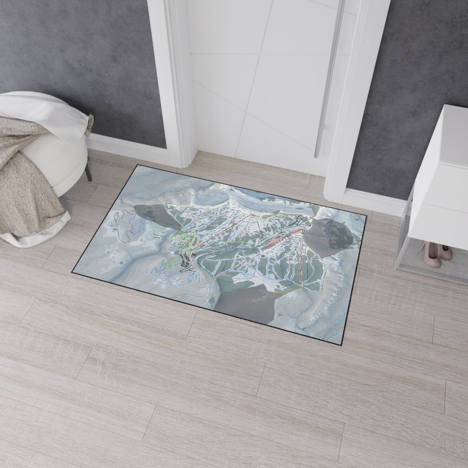 Grand Targhee, Wyoming Ski Resort Map Heavy Duty Floor Mat