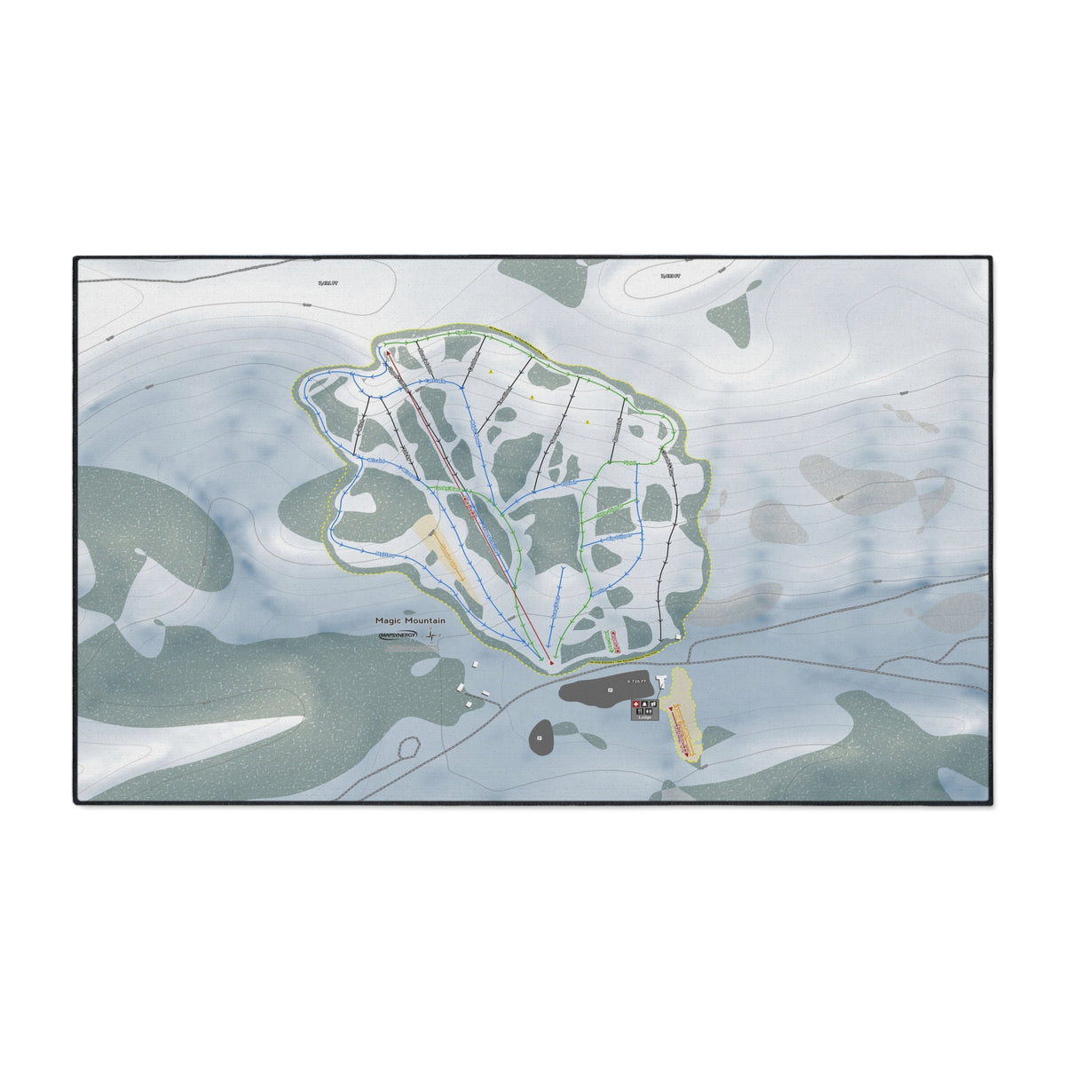 Magic Mountain, Idaho Ski Resort Map Heavy Duty Floor Mat