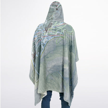 Belleayre, New York Ski Resort Map Flannel Blanket Poncho