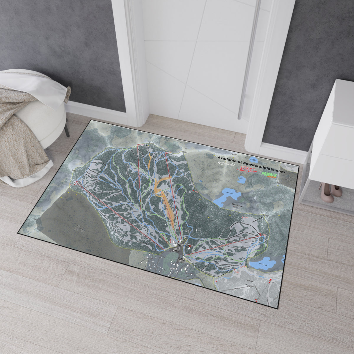 FISHER Brighton, Utah Ski Resort Map Heavy Duty Floor Mat