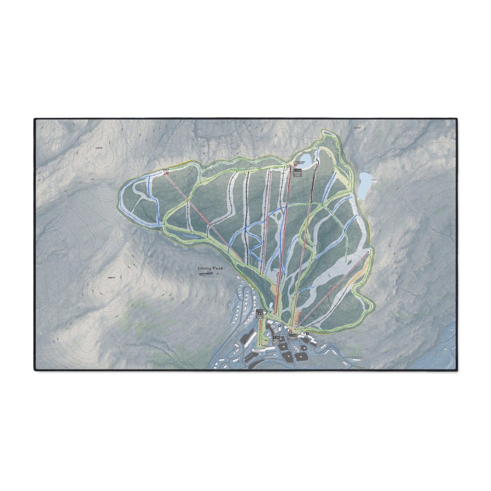 Jiminy Peak, Massachusetts Ski Resort Map Heavy Duty Floor Mat