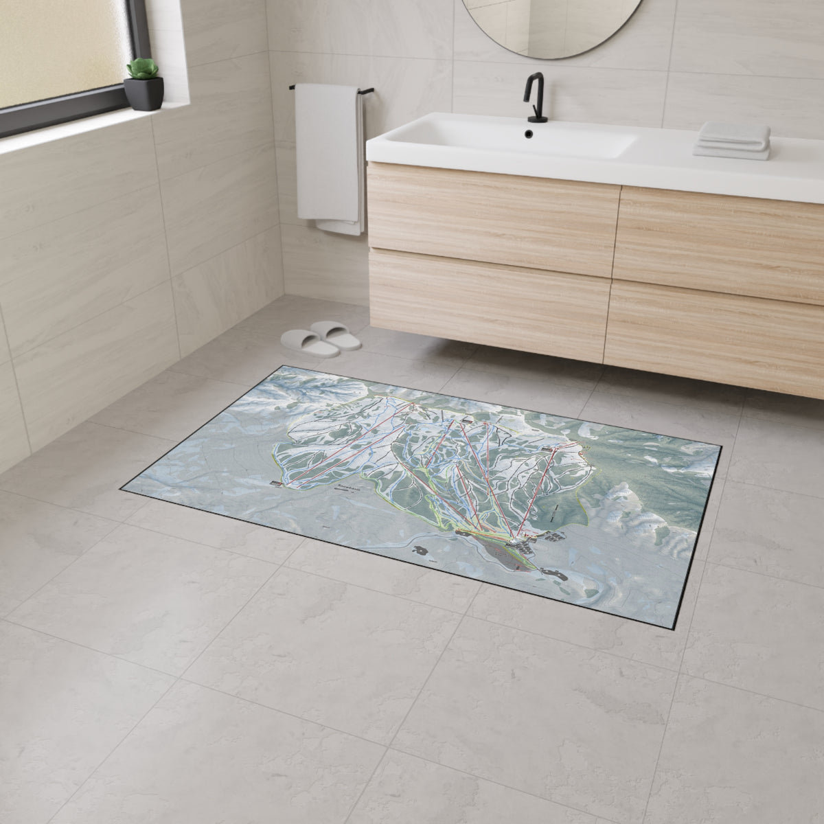 Snowbasin, Utah Ski Resort Map Heavy Duty Floor Mat
