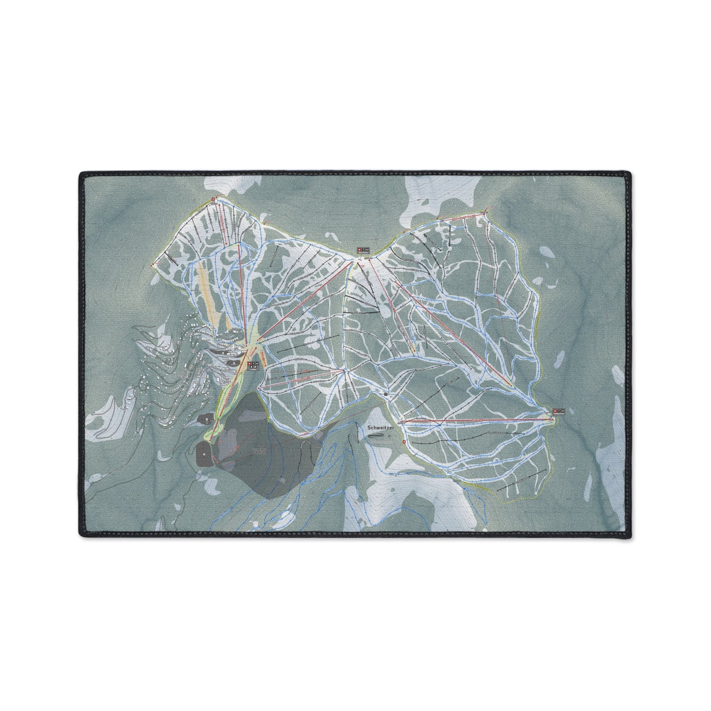 Schweitzer, Idaho Ski Resort Map Heavy Duty Floor Mat