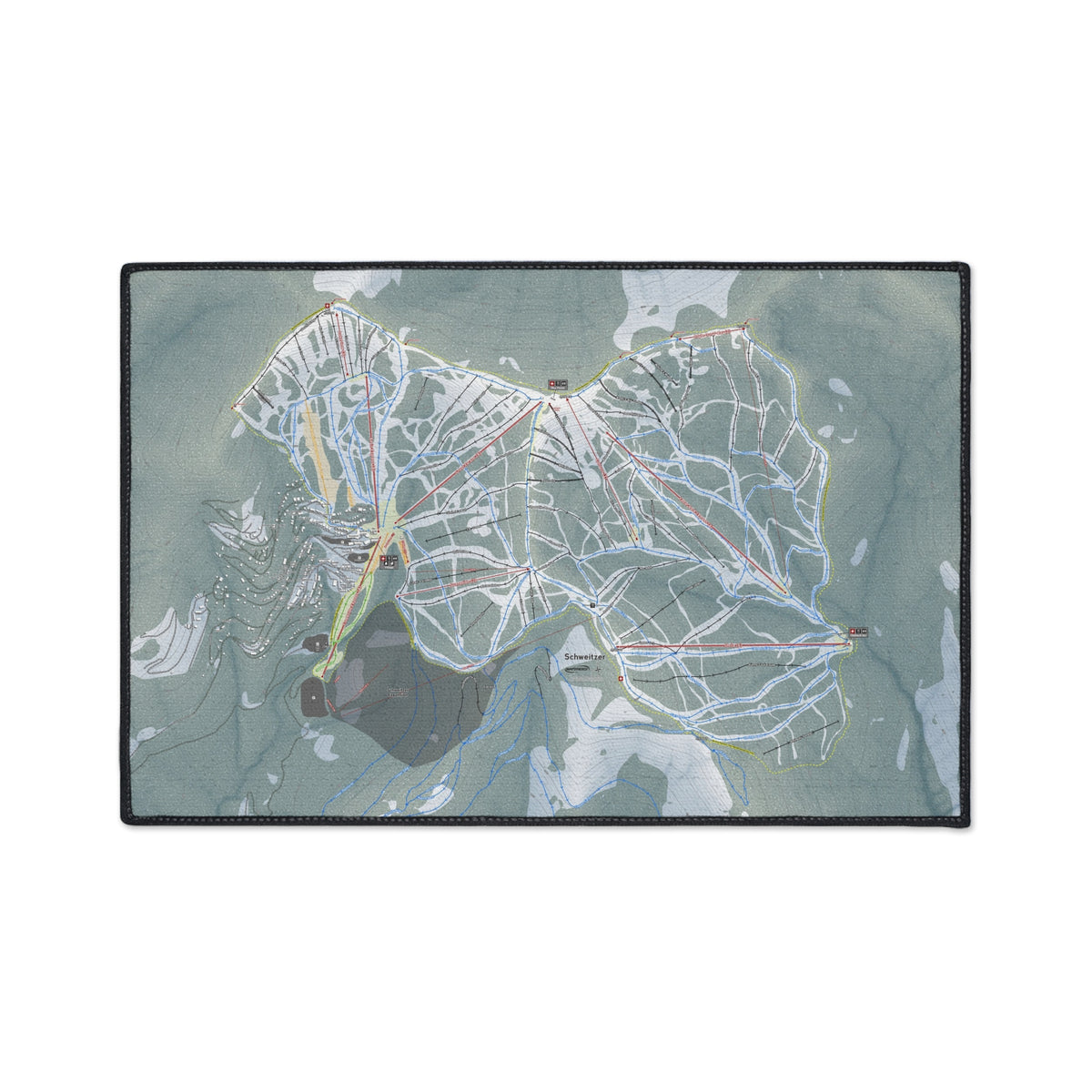 Schweitzer, Idaho Ski Resort Map Heavy Duty Floor Mat