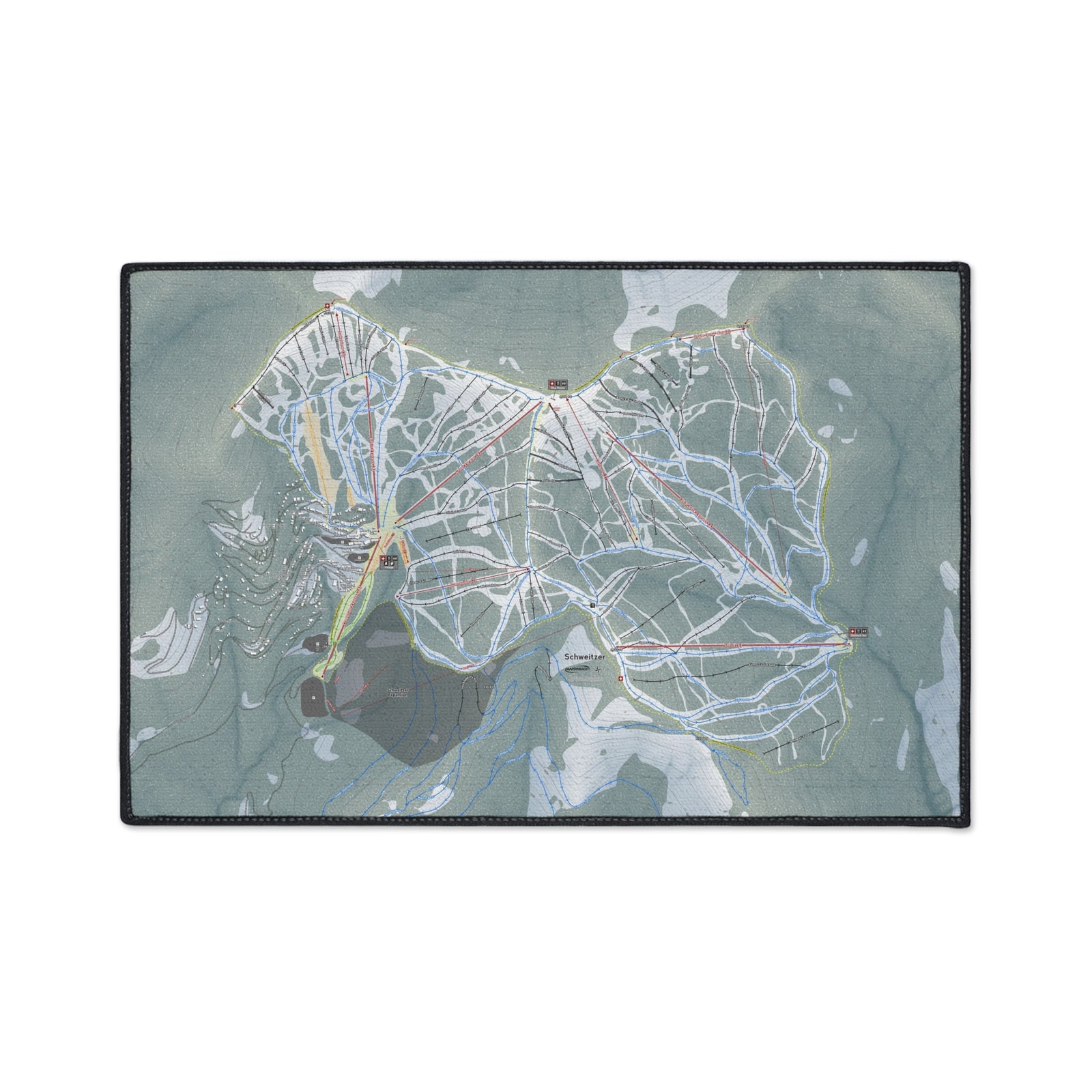 Schweitzer, Idaho Ski Resort Map Heavy Duty Floor Mat