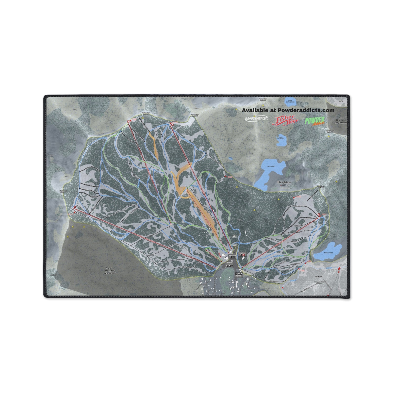 FISHER Brighton, Utah Ski Resort Map Heavy Duty Floor Mat