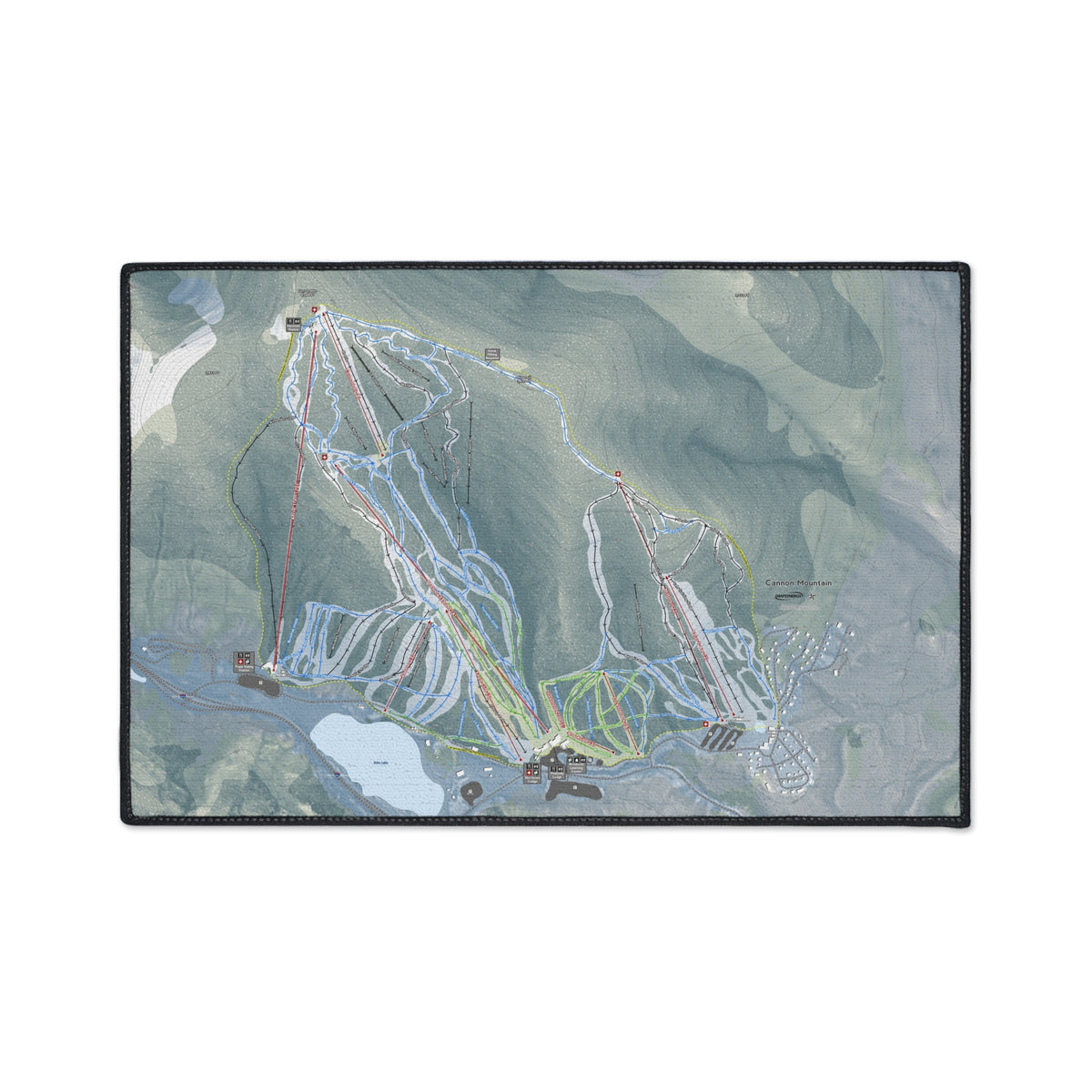 Cannon Mountain, New Hampshire Ski Resort Map Heavy Duty Floor Mat