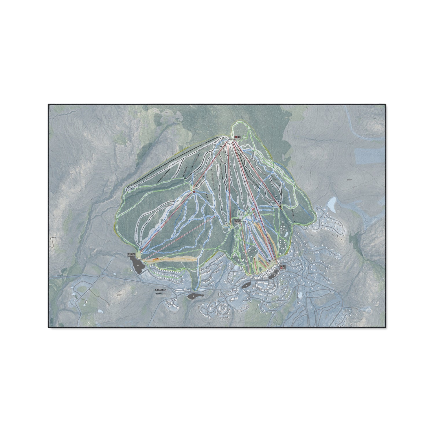Stratton Mountain, Vermont Ski Resort Map Heavy Duty Floor Mat