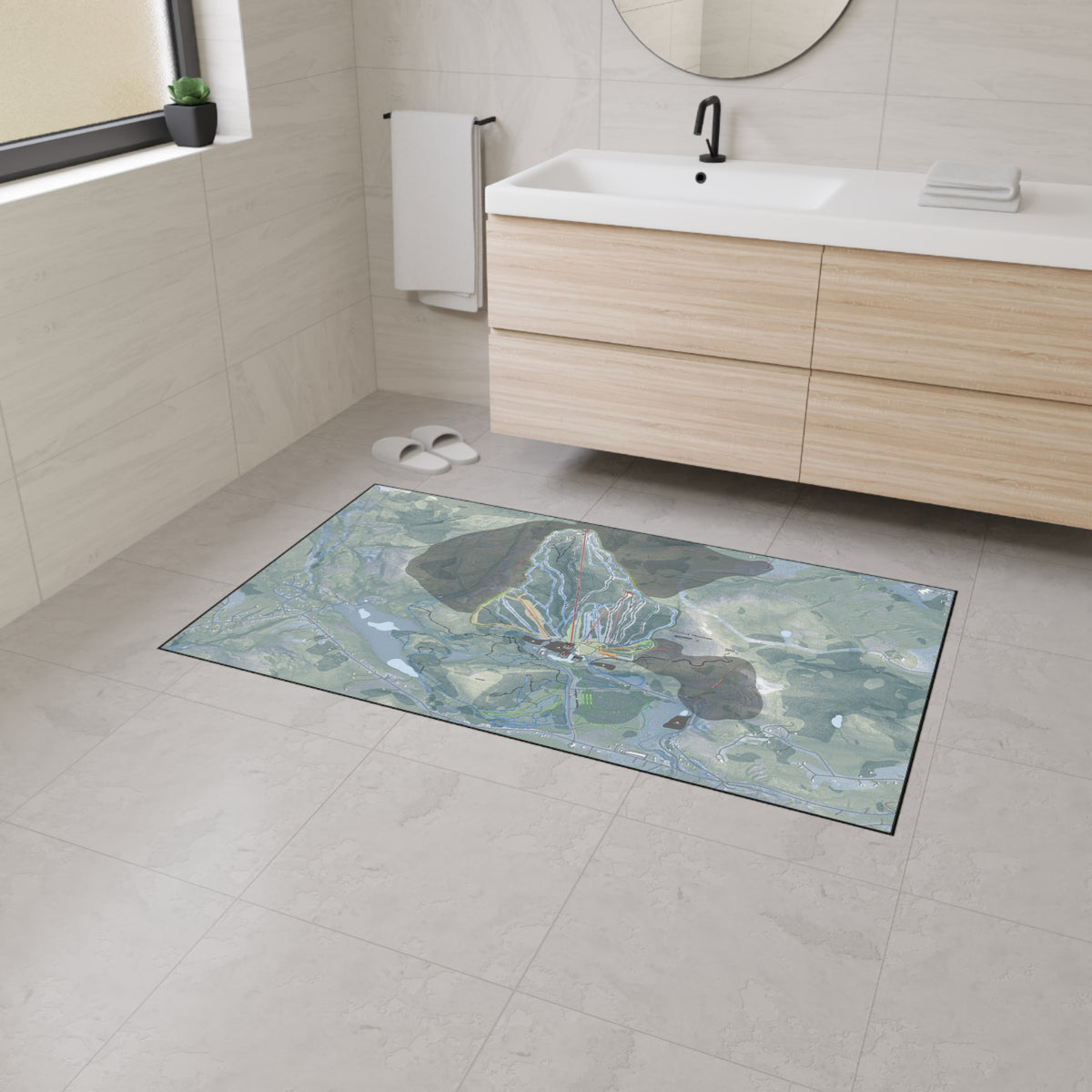 Gunstock Mountain, New Hampshire Ski Resort Map Heavy Duty Floor Mat