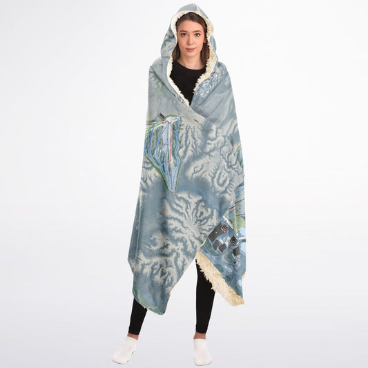 The Highlands, Michigan Ski Trail Map - Adult Hooded Blanket