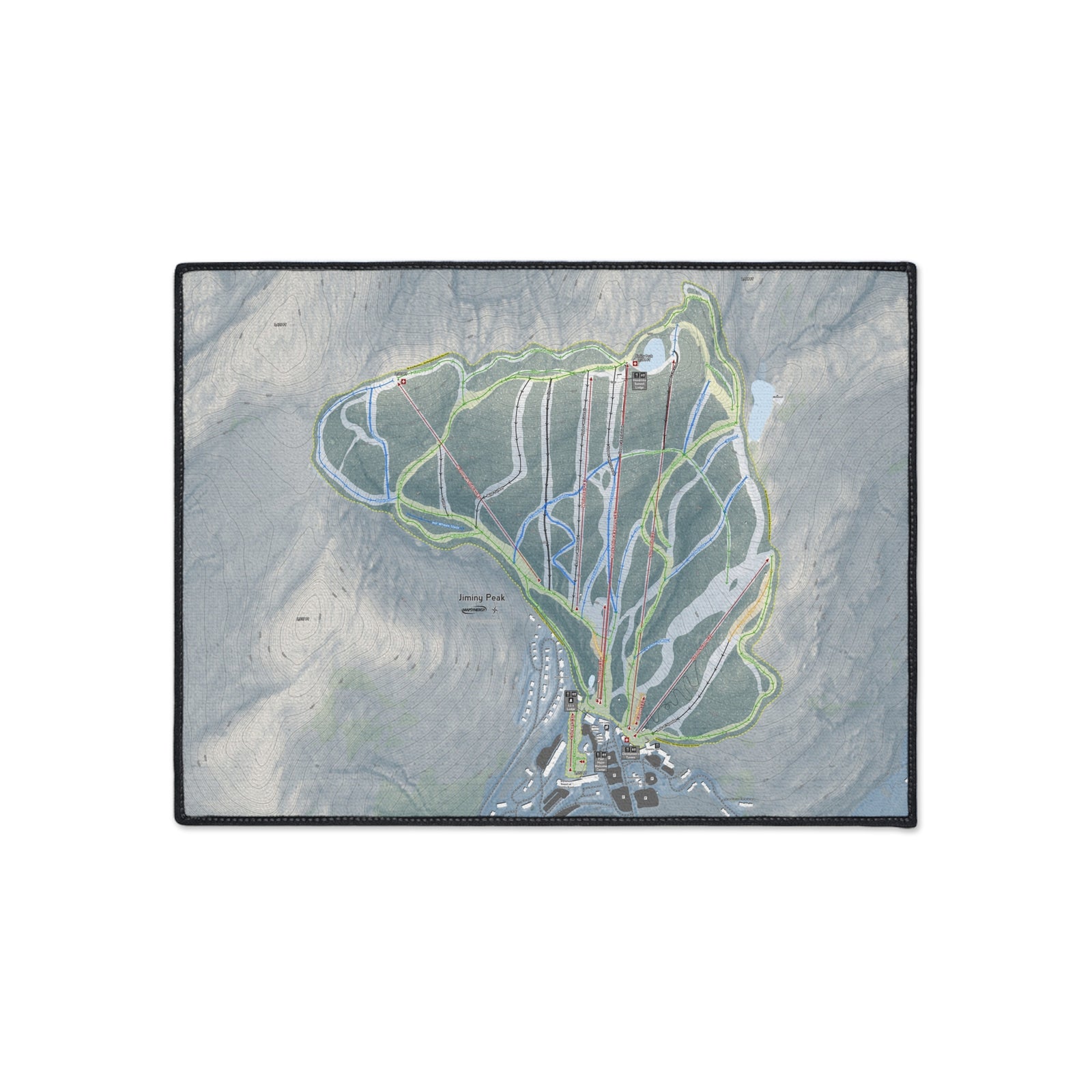 Jiminy Peak, Massachusetts Ski Resort Map Heavy Duty Floor Mat