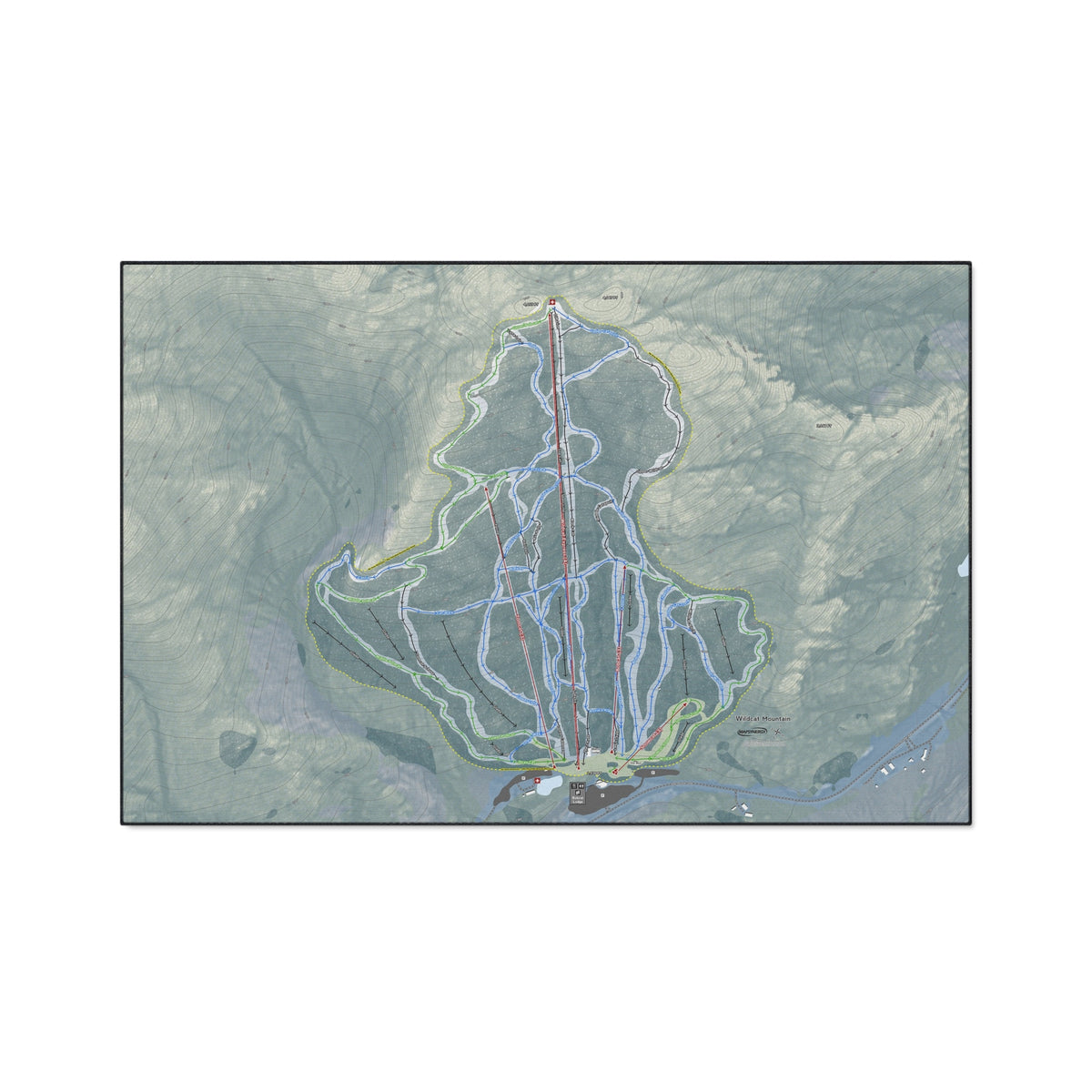 Wildcat Mountain, New Hampshire Ski Resort Map Heavy Duty Floor Mat