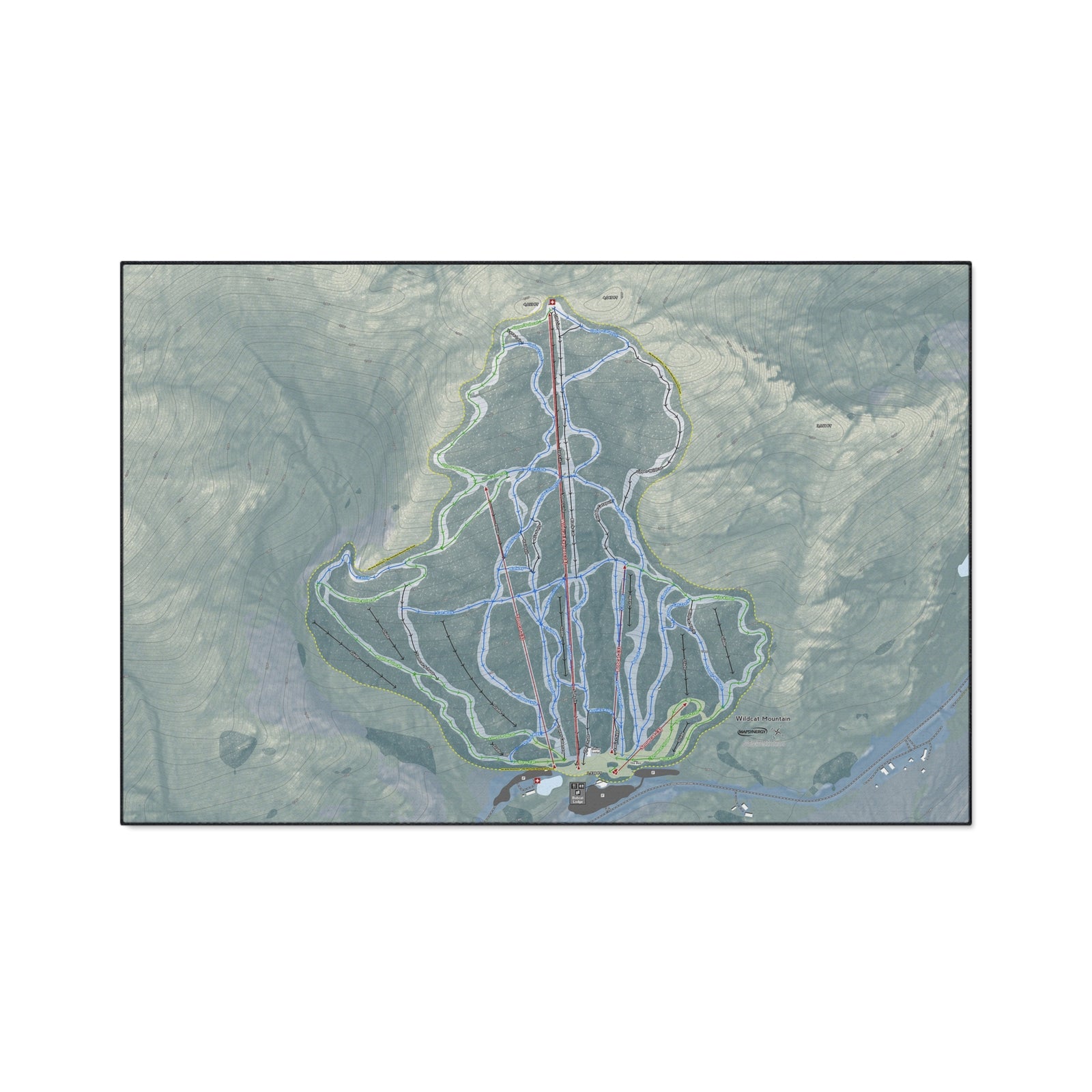 Wildcat Mountain, New Hampshire Ski Resort Map Heavy Duty Floor Mat