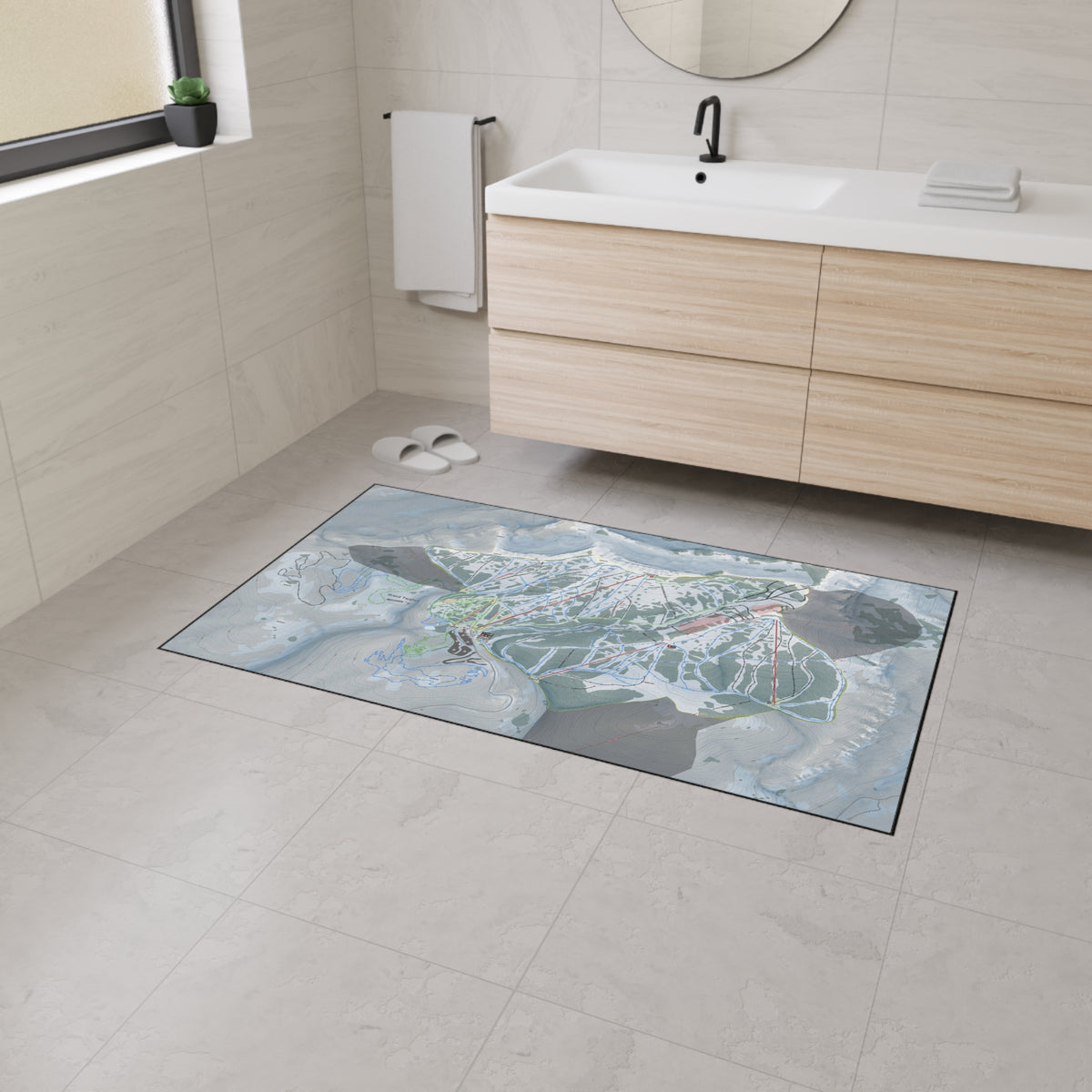 Grand Targhee, Wyoming Ski Resort Map Heavy Duty Floor Mat