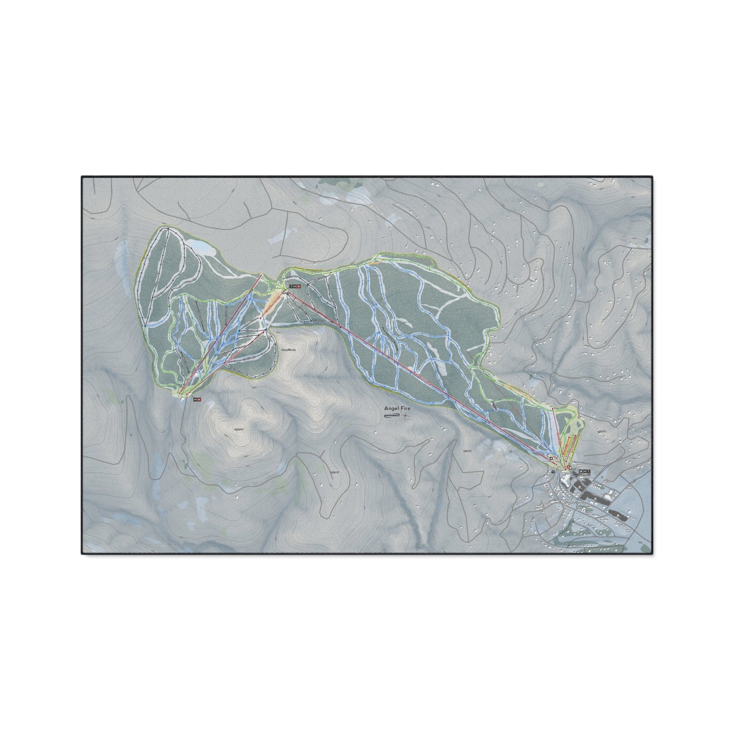 Angel Fire, New Mexico Ski Resort Map Heavy Duty Floor Mat