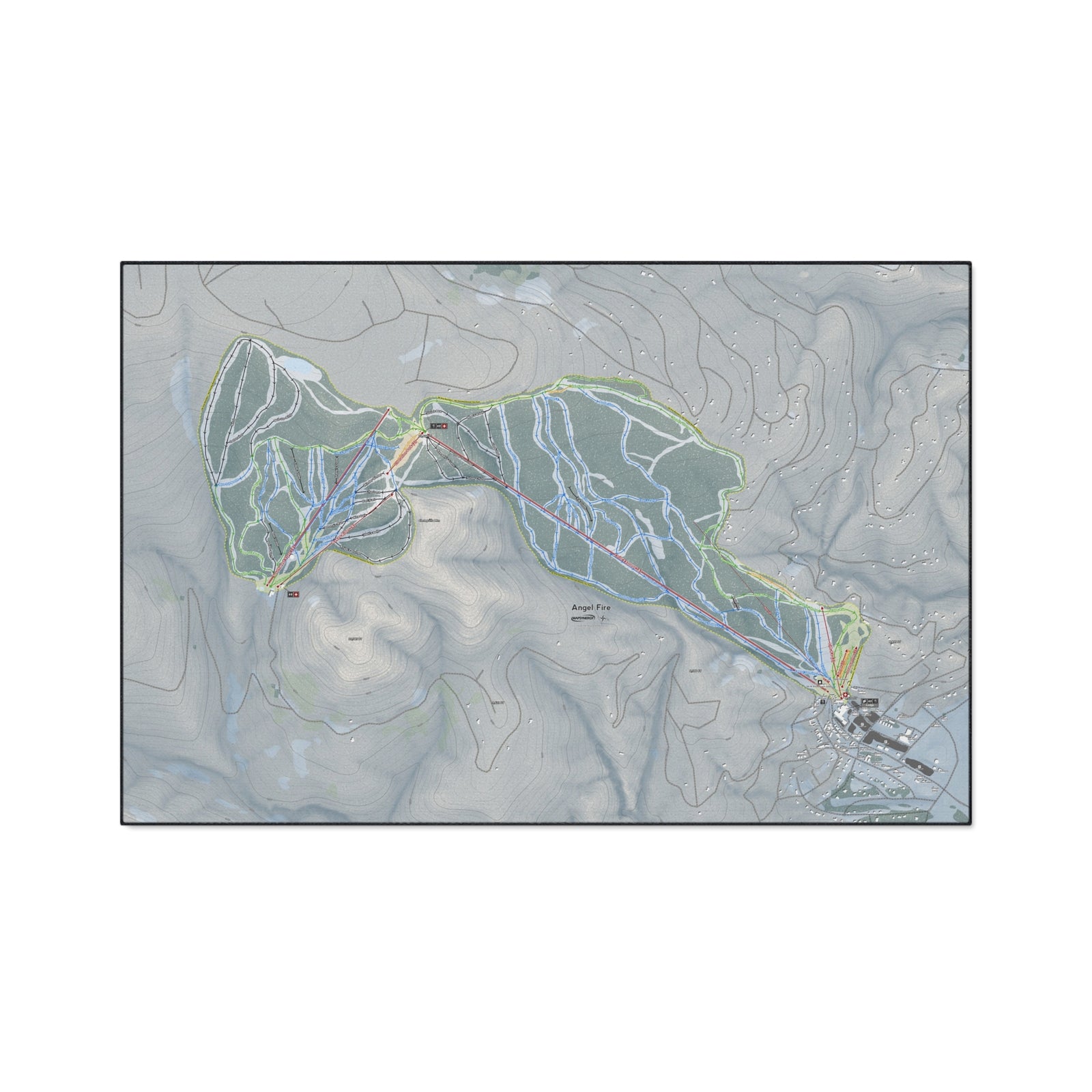 Angel Fire, New Mexico Ski Resort Map Heavy Duty Floor Mat