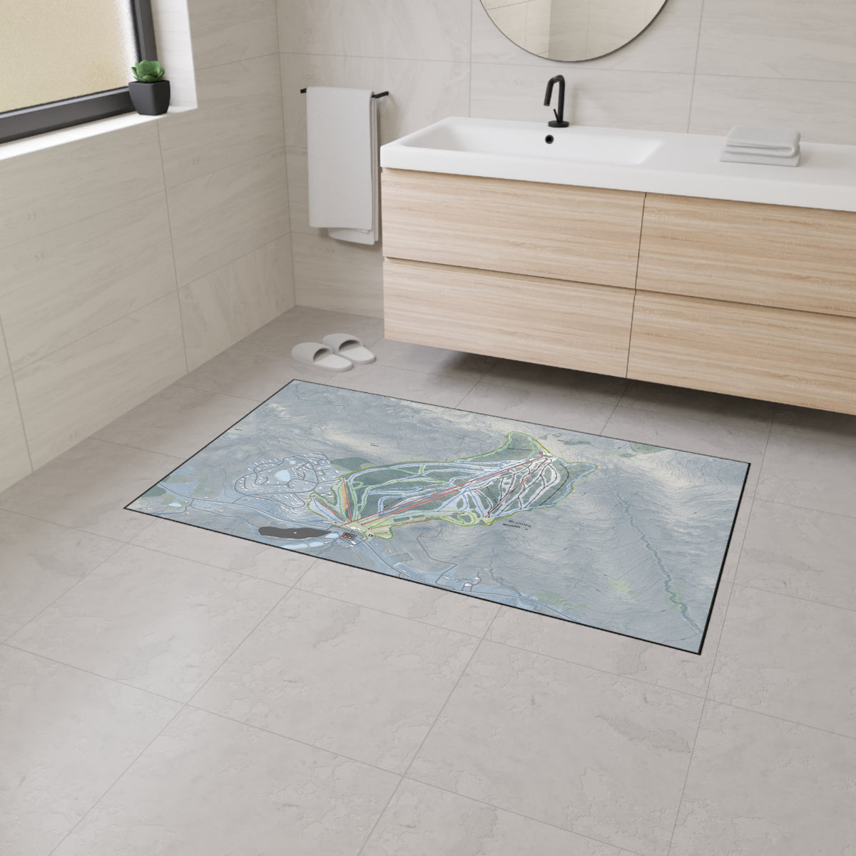 Bromley, Vermont Ski Resort Map Heavy Duty Floor Mat