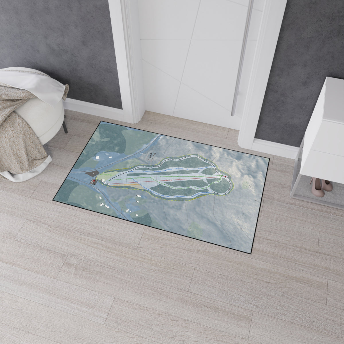 Baker Mountain, Maine Ski Resort Map Heavy Duty Floor Mat
