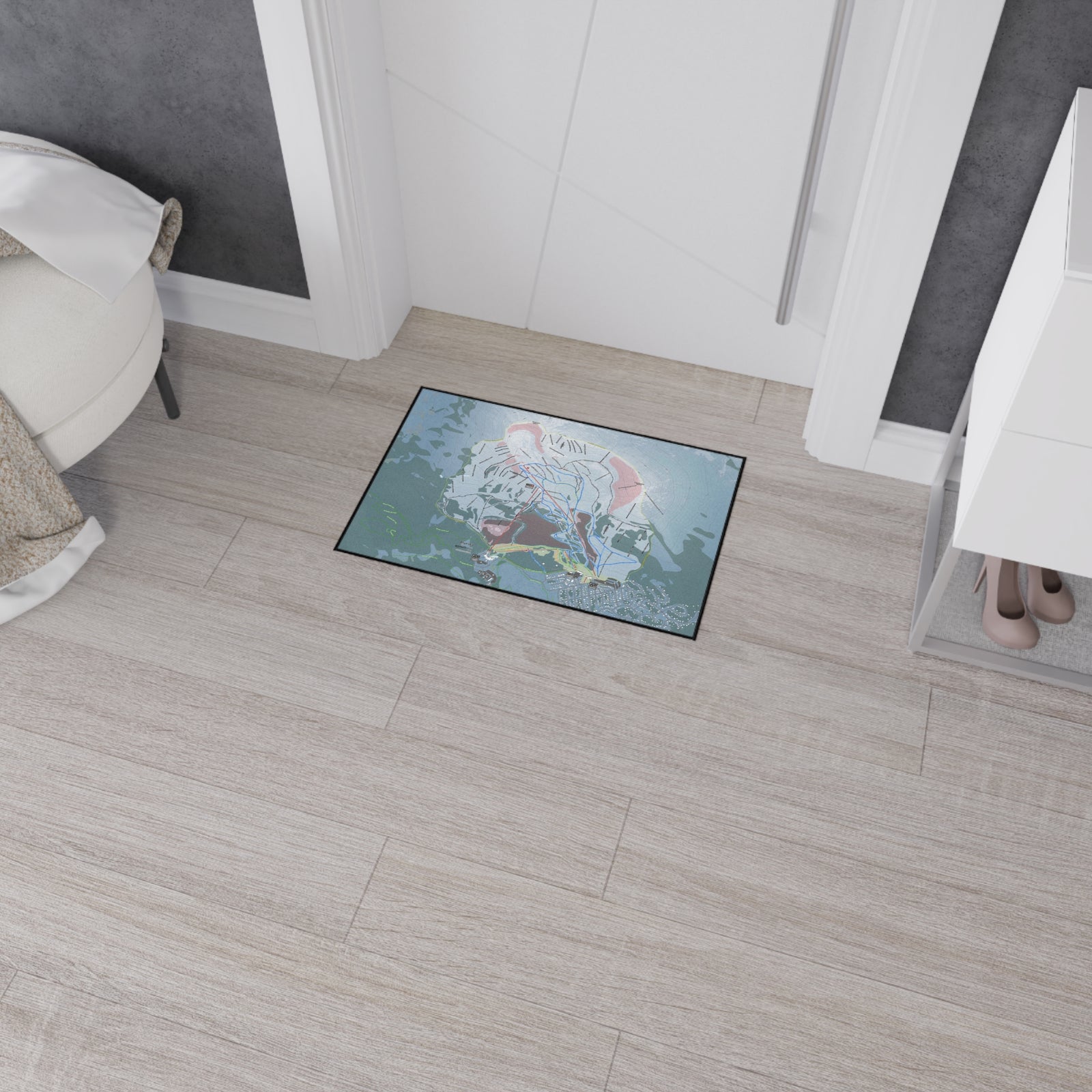 Alyeska, Alaska Ski Resort Map Heavy Duty Floor Mat