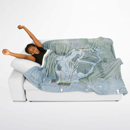 Lyndon Outing Club, Vermont Ski Resort Map Flannel Blanket Poncho