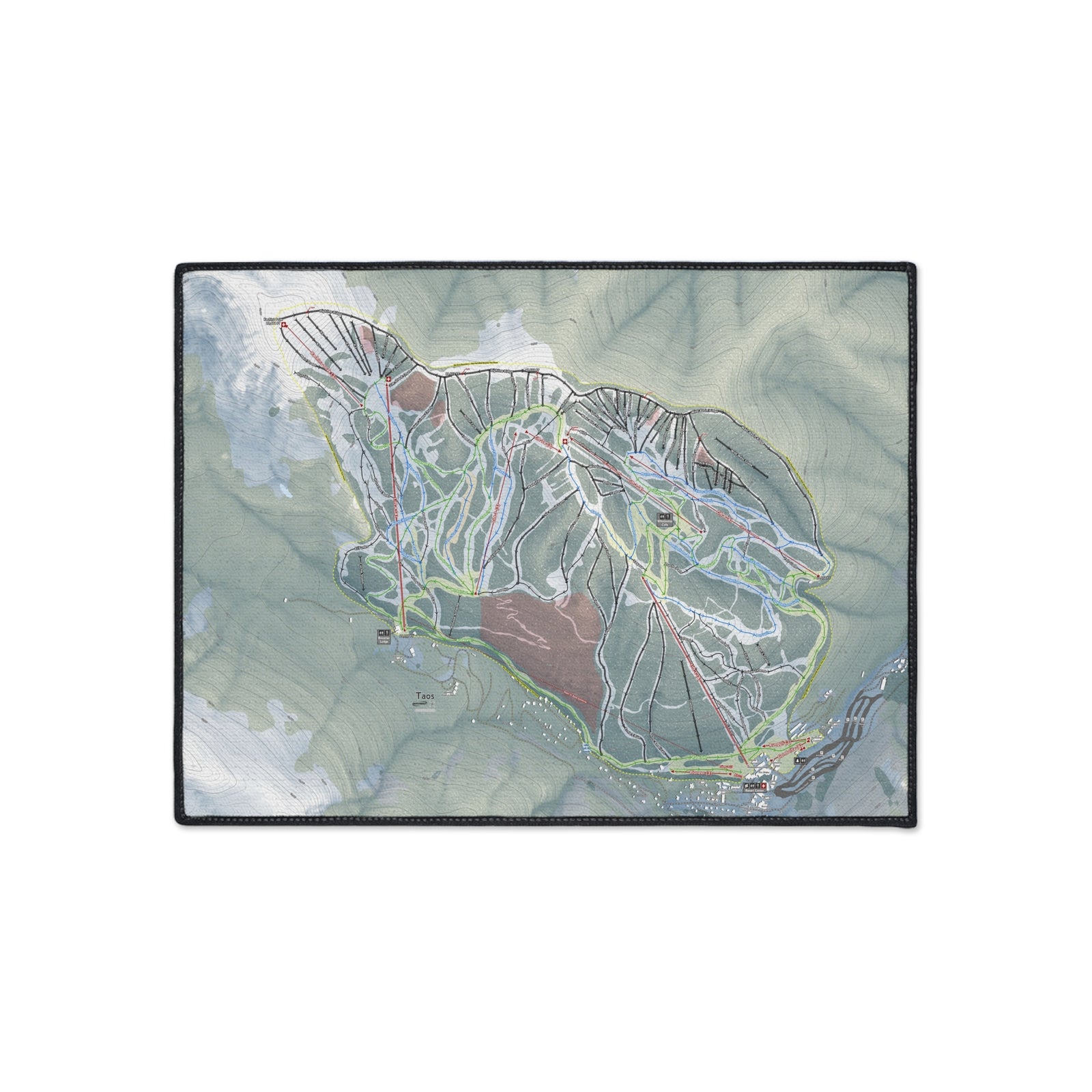 Taos, New Mexico Ski Resort Map Heavy Duty Floor Mat
