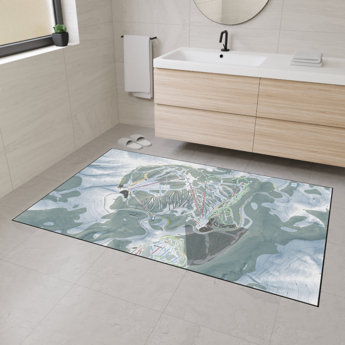 Mt Rose, Nevada Ski Resort Map Heavy Duty Floor Mat