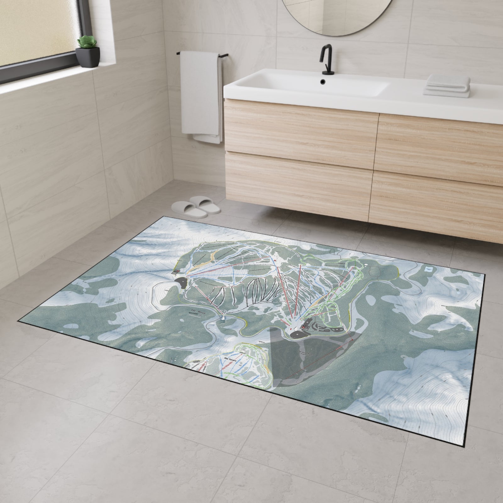 Mt Rose, Nevada Ski Resort Map Heavy Duty Floor Mat