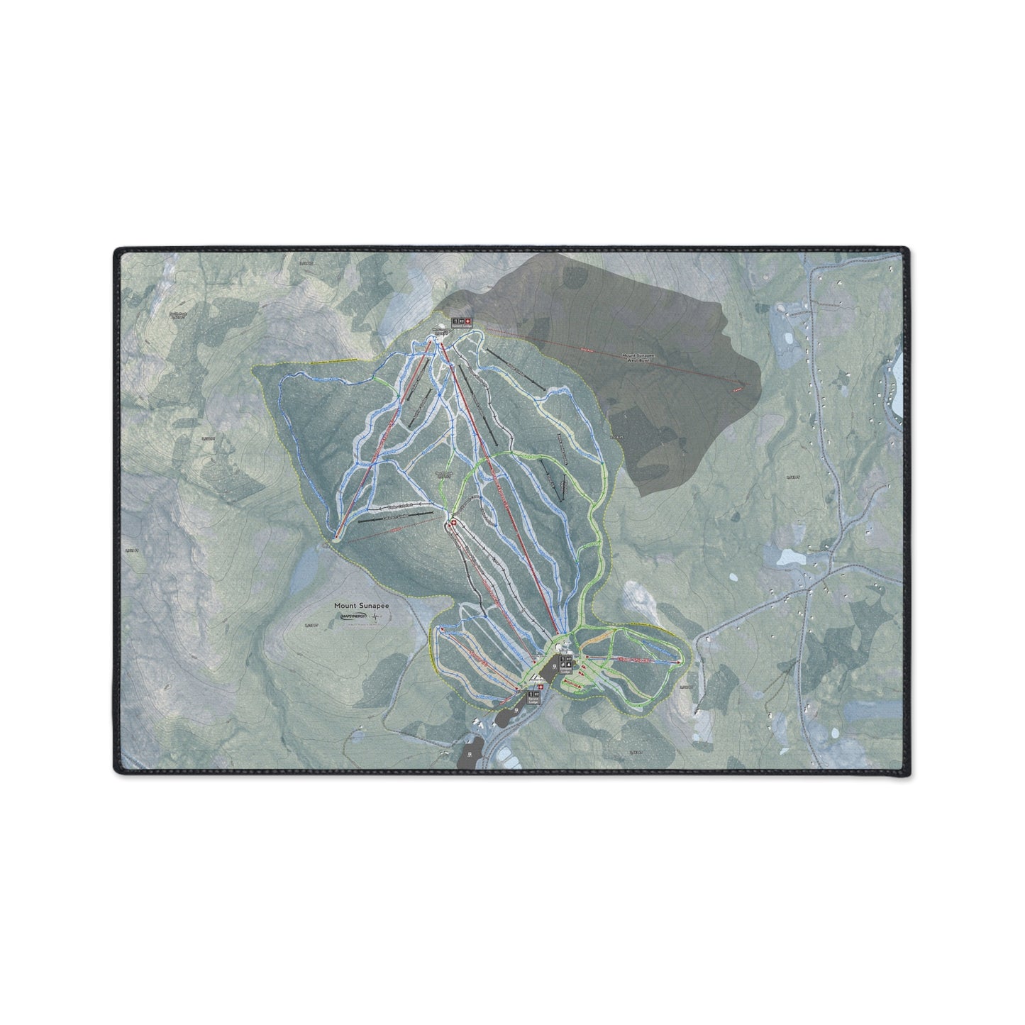 Mount Sunapee, New Hampshire Ski Resort Map Heavy Duty Floor Mat