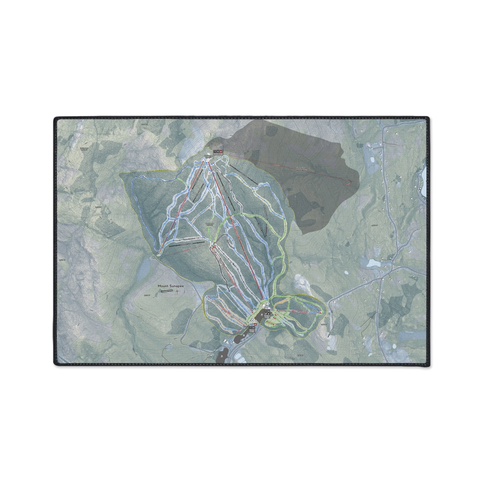 Mount Sunapee, New Hampshire Ski Resort Map Heavy Duty Floor Mat