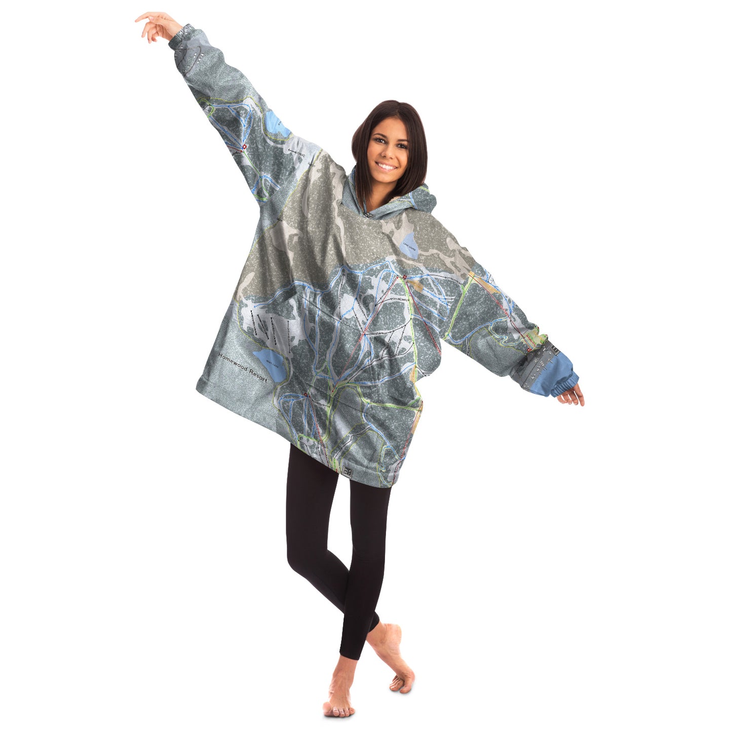 Homewood Resort, California Ski Trail Map - Snug Hoodie