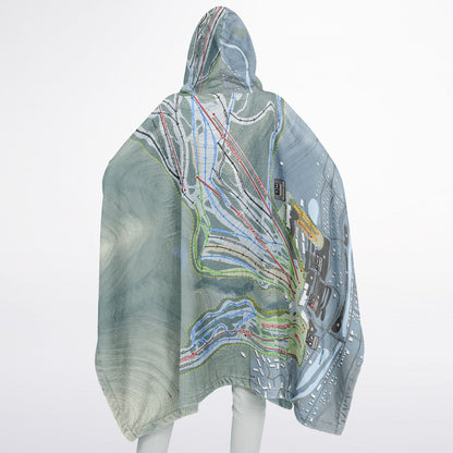 Hunter Mountain, New York Ski Resort Map Flannel Blanket Poncho