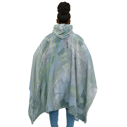 Titcomb Mountain, Maine Ski Resort Map Flannel Blanket Poncho