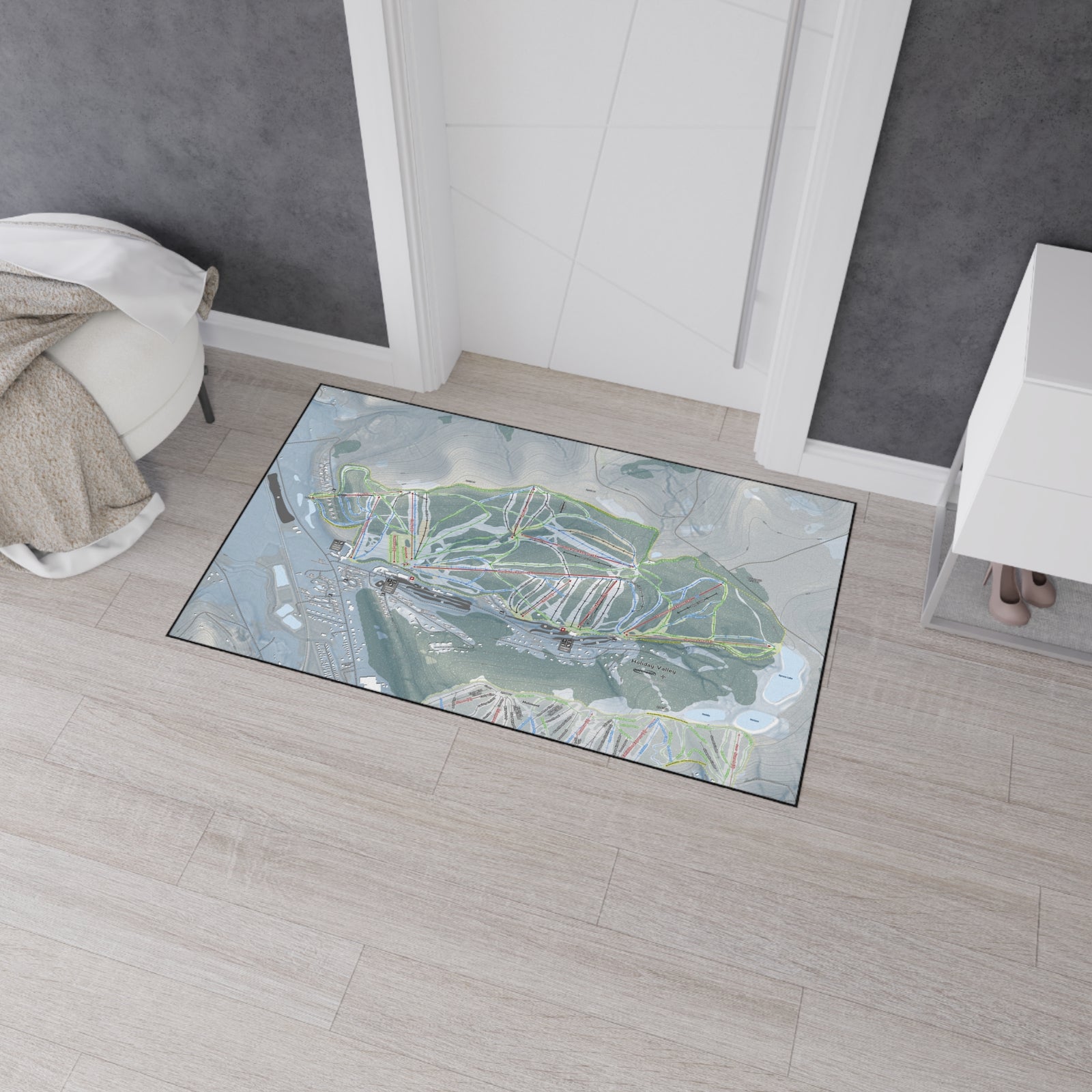 Holiday Valley, New York Ski Resort Map Heavy Duty Floor Mat