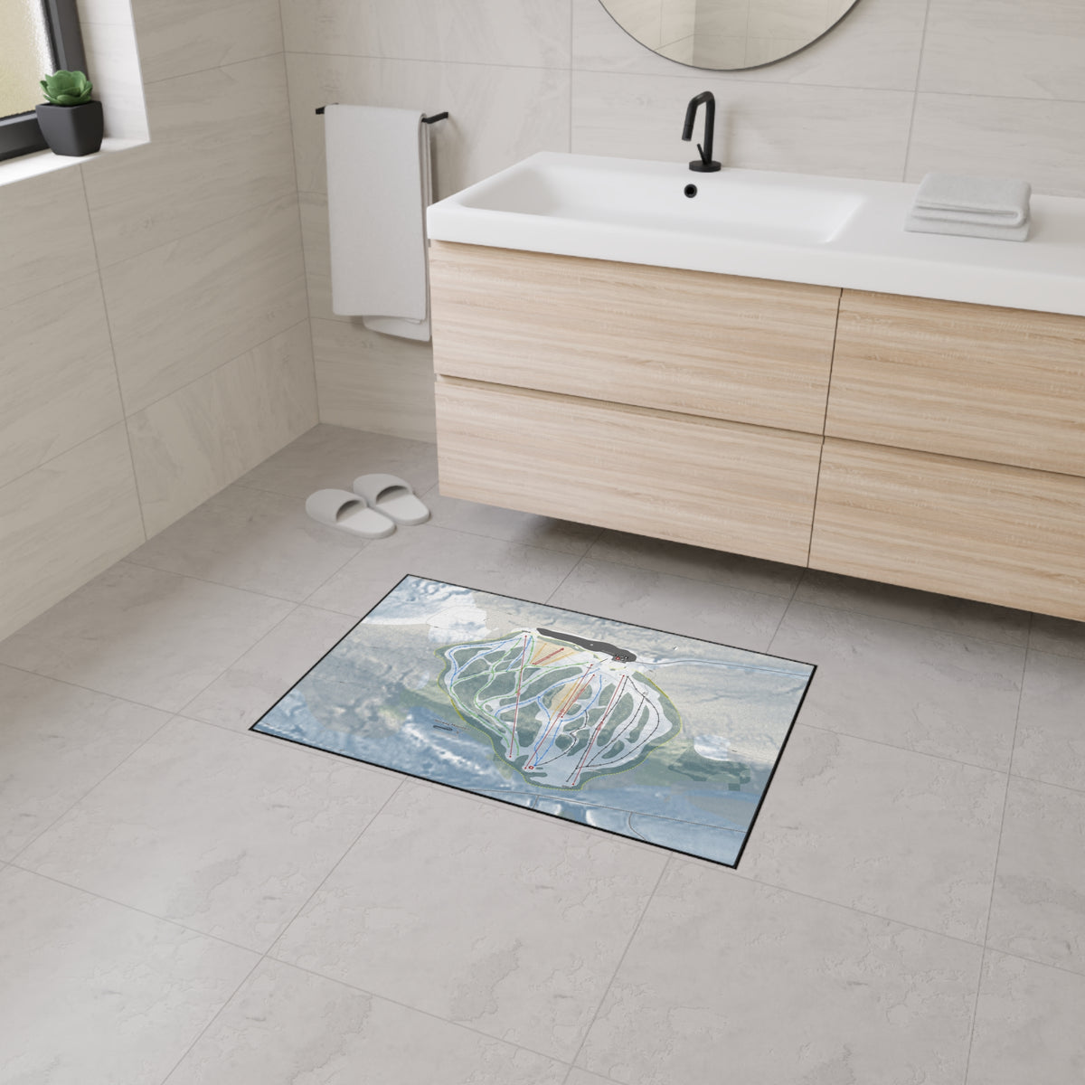 Norway Mountain, Michigan Ski Resort Map Heavy Duty Floor Mat