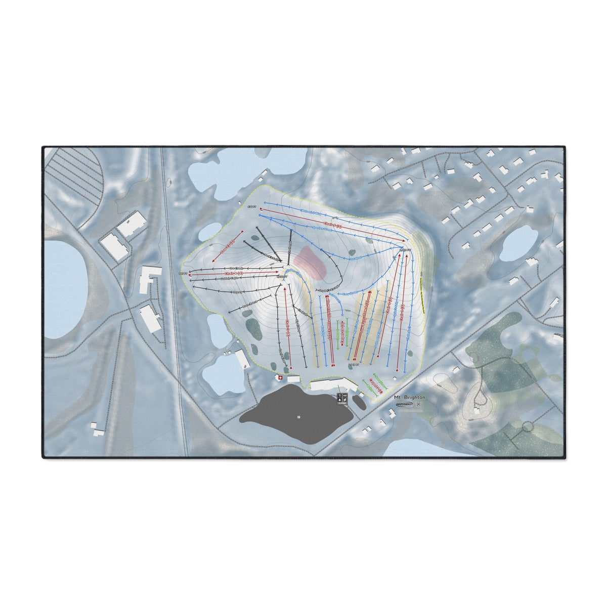 Mt Brighton, Michigan Ski Resort Map Heavy Duty Floor Mat