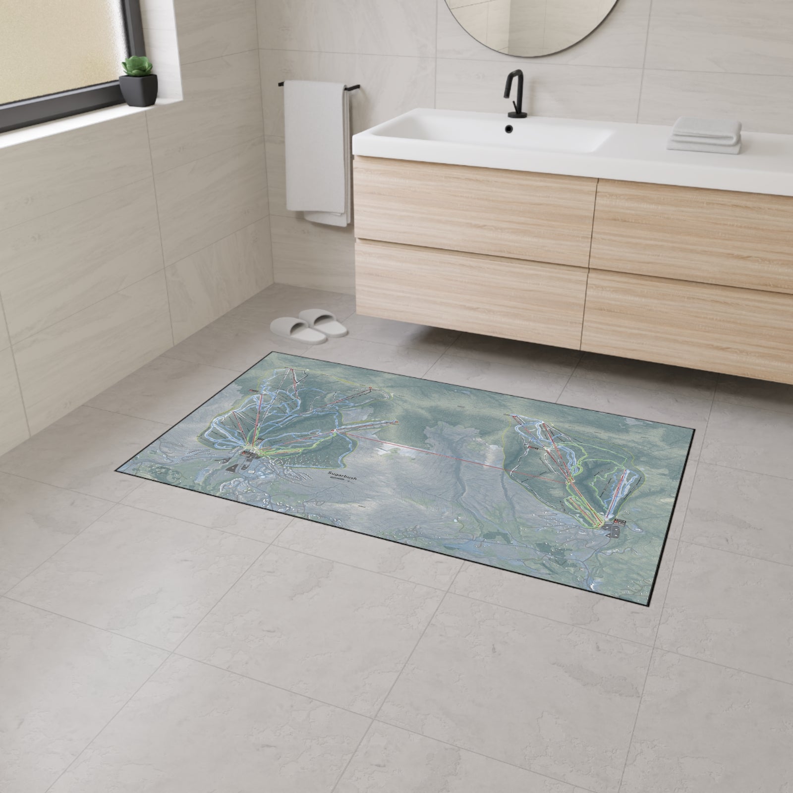 Sugarbush, Vermont Ski Resort Map Heavy Duty Floor Mat