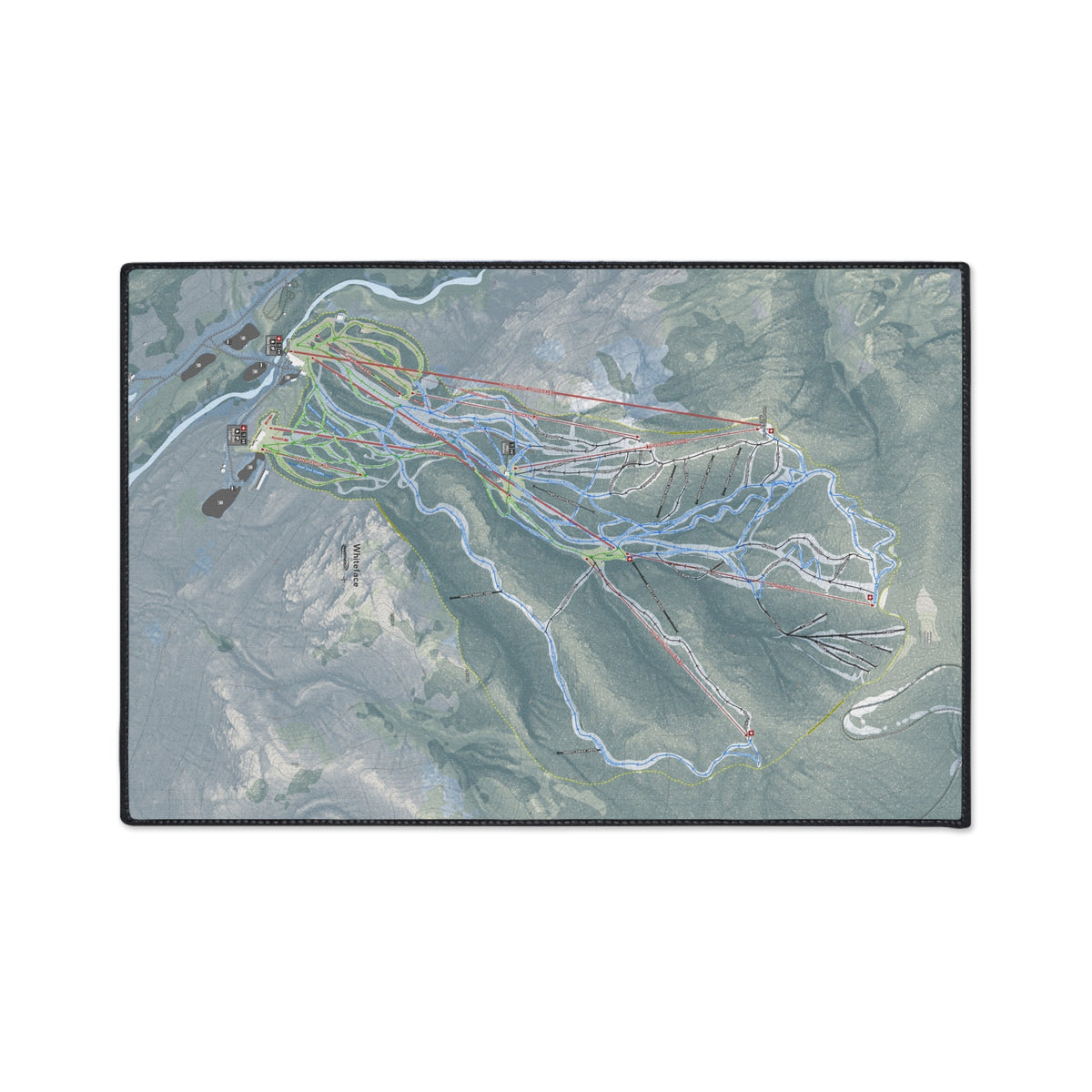 Whiteface Mountain, New York Ski Resort Map Heavy Duty Floor Mat