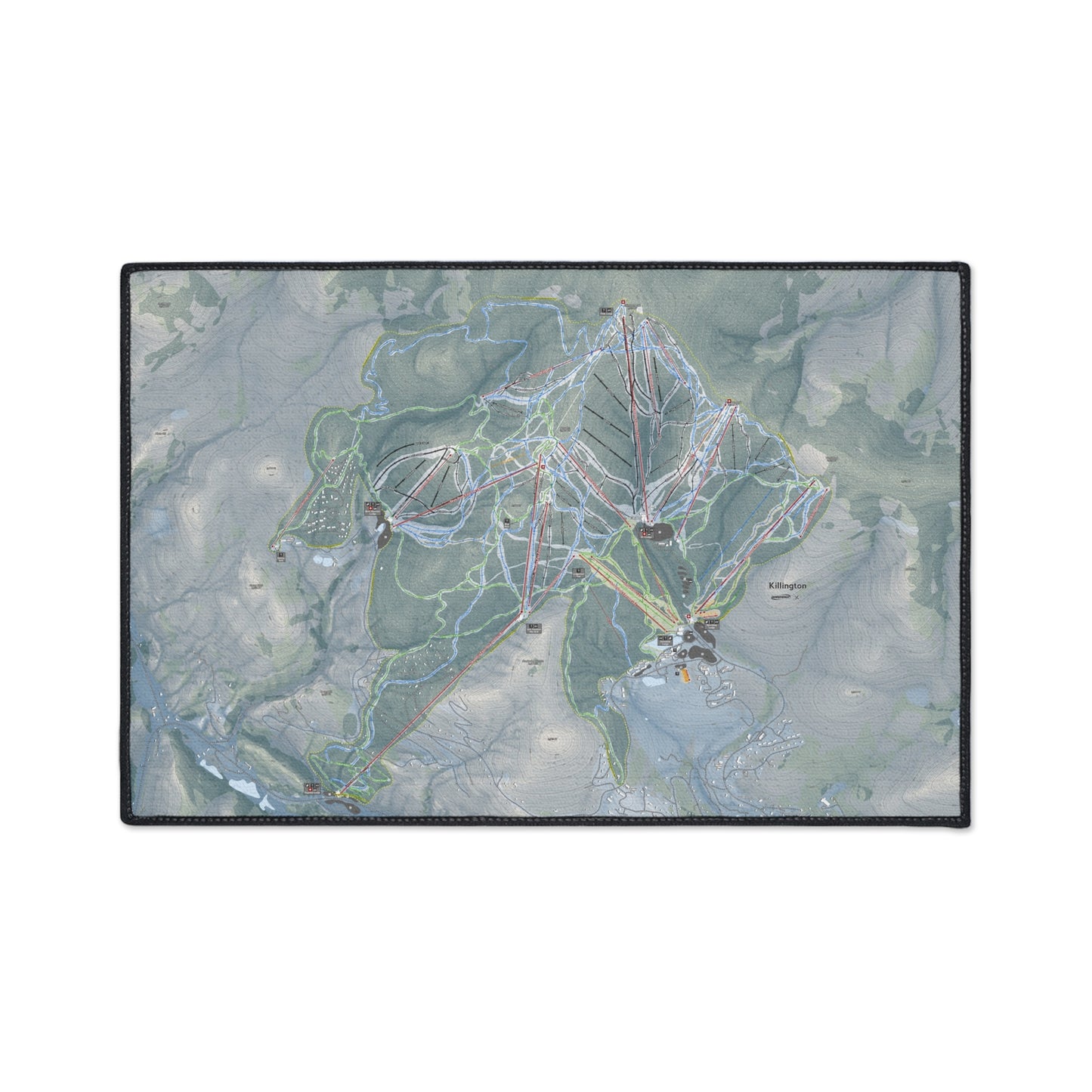 Killington, Vermont Ski Resort Map Heavy Duty Floor Mat