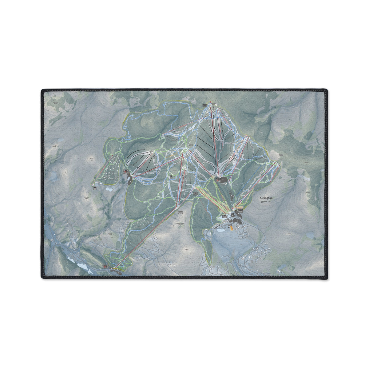 Killington, Vermont Ski Resort Map Heavy Duty Floor Mat