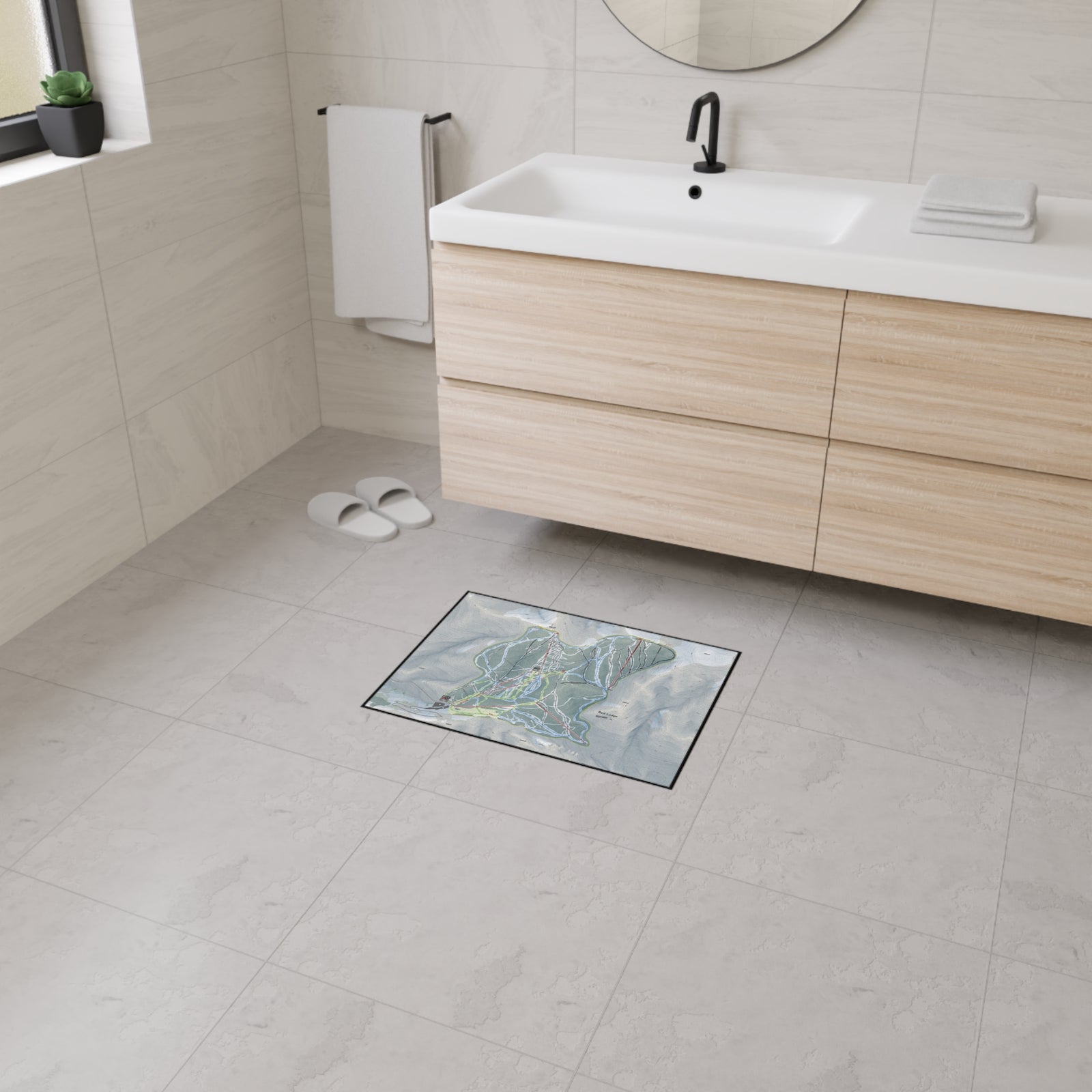 Red Lodge, Montana Ski Resort Map Heavy Duty Floor Mat