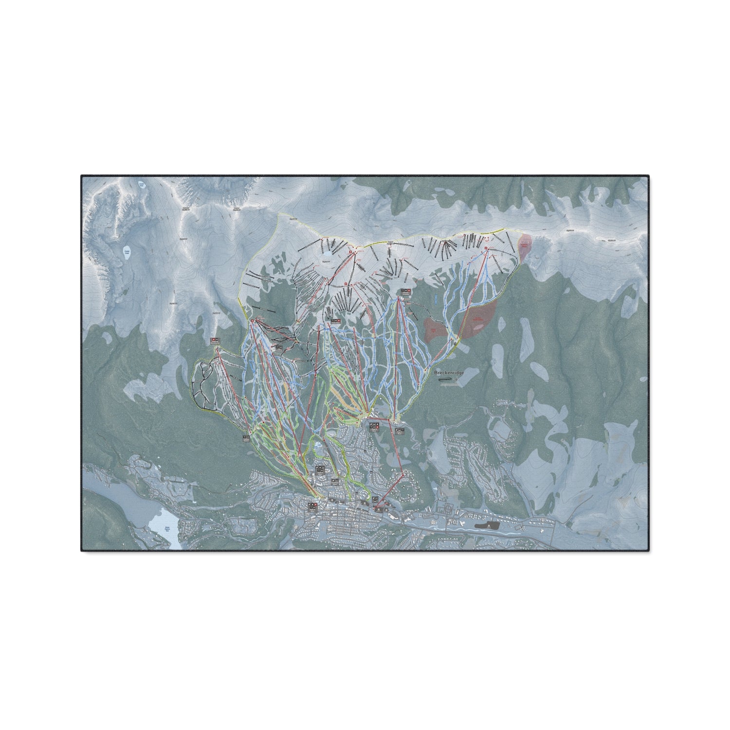 Breckenridge, Colorado Ski Resort Map Heavy Duty Floor Mat
