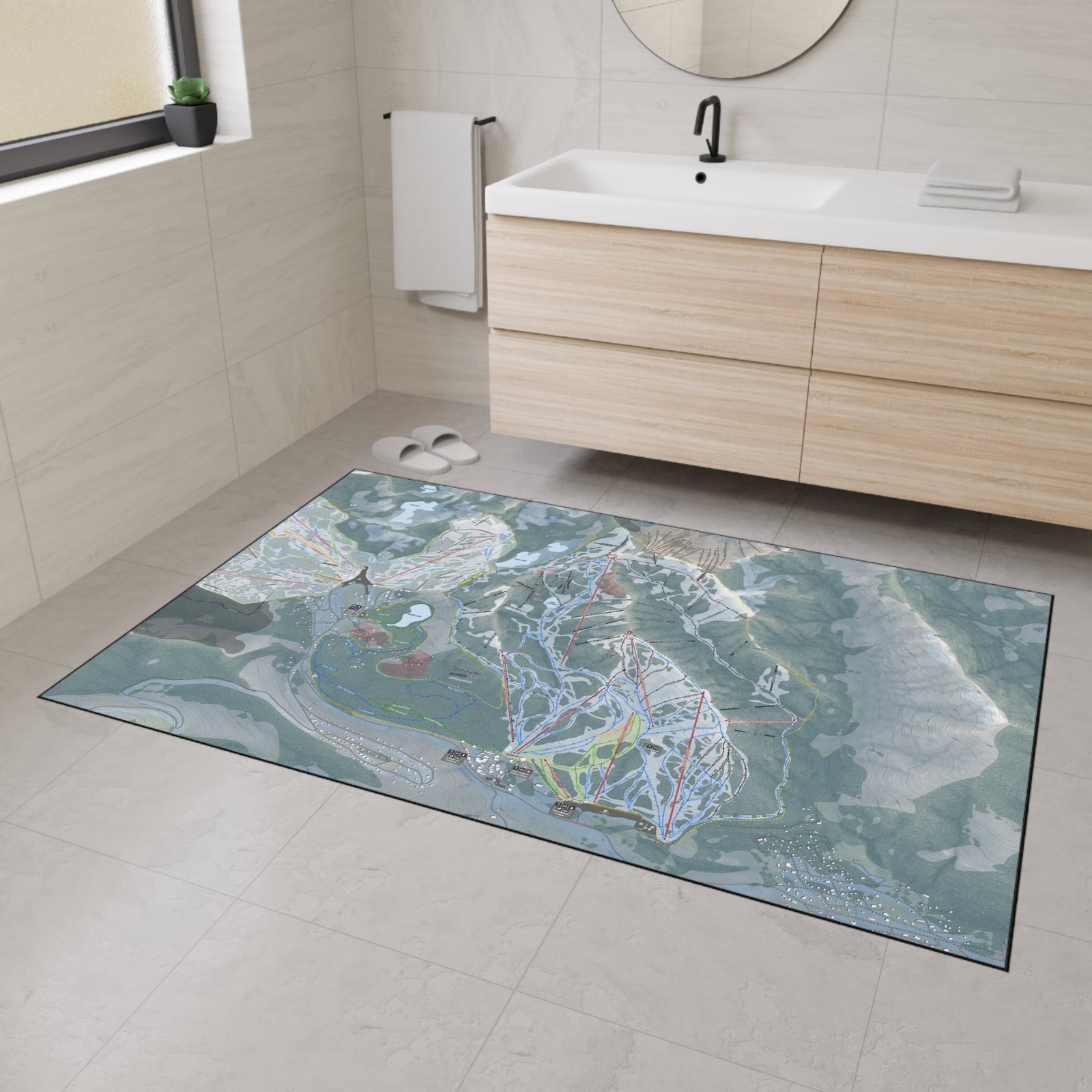 Solitude, Utah Ski Resort Map Heavy Duty Floor Mat