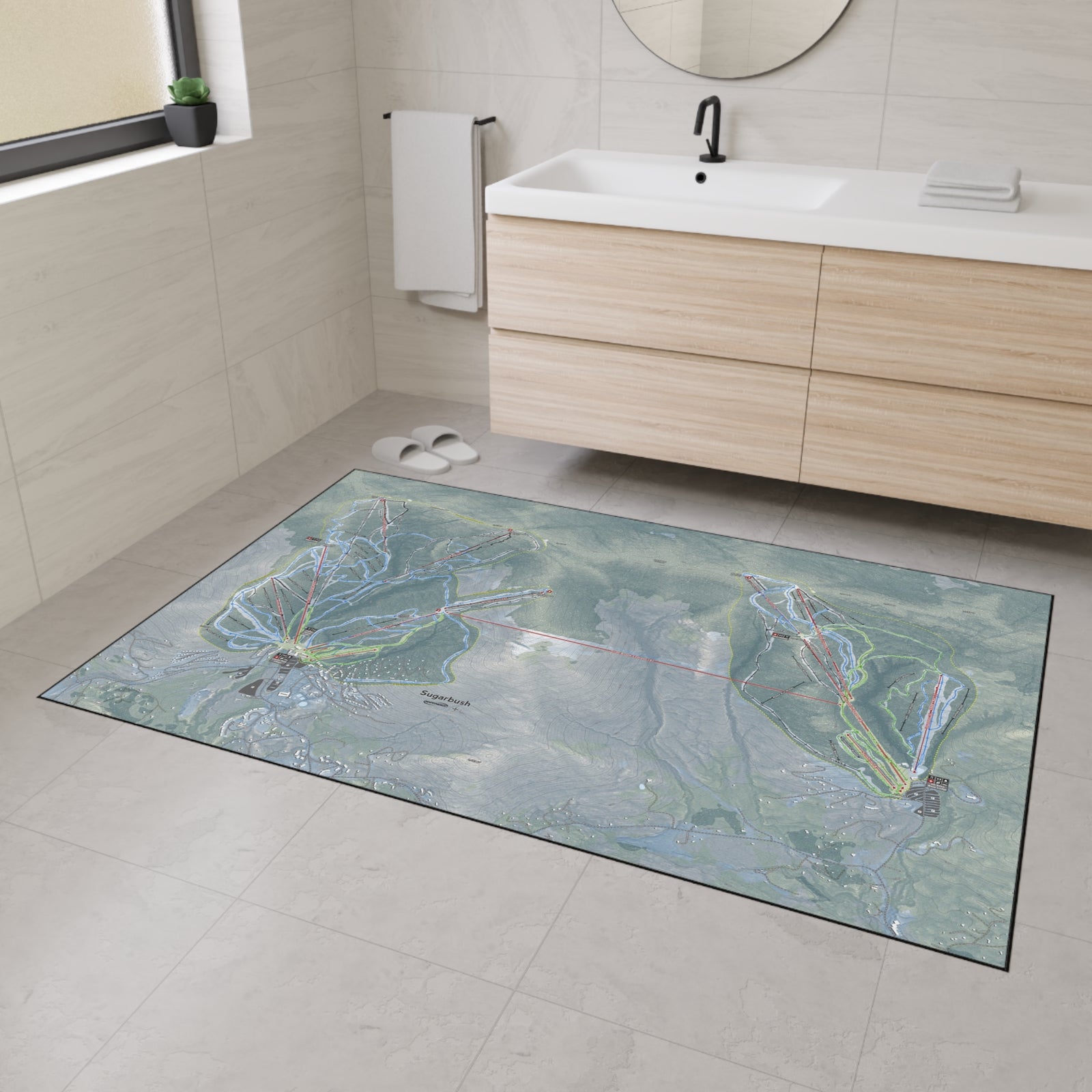 Sugarbush, Vermont Ski Resort Map Heavy Duty Floor Mat