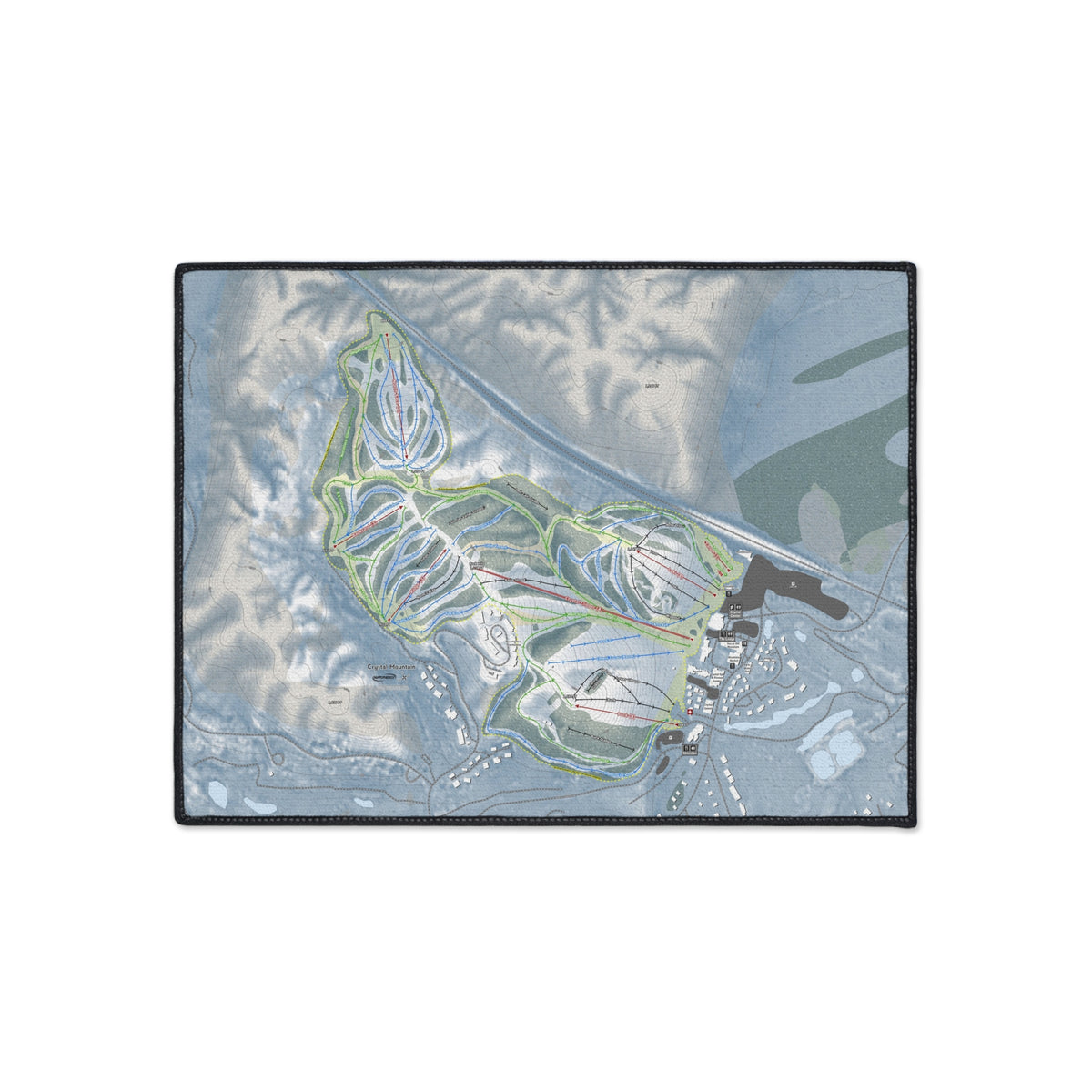 Crystal Mountain, Michigan Ski Resort Map Heavy Duty Floor Mat