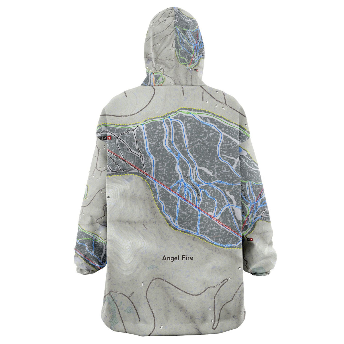 Angel Fire, New Mexico Ski Trail Map - Snug Hoodie