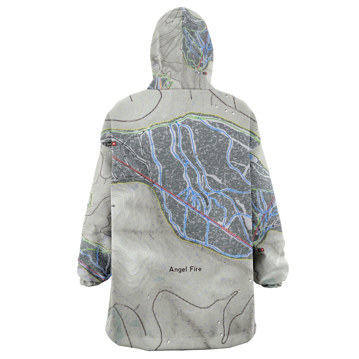Angel Fire, New Mexico Ski Trail Map - Snug Hoodie